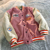 Varsity Jacket for Men Baseball Jackets Autumn and Winter Corduroy Jacket Men's Casual Baseball Uniform Jacket