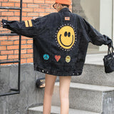 Studded Denim Jacket Autumn New Loose Water Denim Jacket for Women