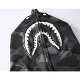 A Ape Print Hoodie Autumn Men's Cotton Fashion Brand Shark Patchwork Sweater Zipper Jacket
