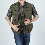 Men Utility Vest Work Zipper Tactical Work Vest Slim Pocket Jacket Men's Mardo Bag Outdoor Casual and Comfortable