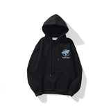 Autumn And Winter Colorful Stripes Logo Arrow Pattern Velvet Padded Hooded Sweatshirt