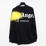 Palm Angels Casual Long Sleeve T-shirt Inkjet Printing High Street Loose Version
