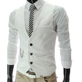 Mens Dress Vests Business Waistcoat Men's Suit Vest Leisure Slim-Fitting Suit