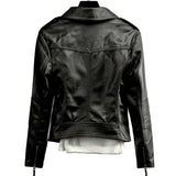 Hand Painted Leather Jackets Motorcycle Leather Coat Lady Leather Jacket Short Slim Slimming Large Size Punk Pu Jacket