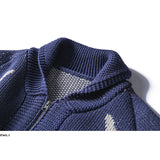 Men Fair Isle Sweater Cottagecore Outfits Men's Autumn Winter Retro Lapel Sweater Casual Fairland Big Whale plus Size Retro Sports