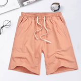 Mens Swim Trunk Summer Men's Shorts Linen Solid Color Casual Pants Loose Large Size Cotton Linen Shorts