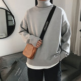 Winter Men's Solid Color Turtleneck Pullover Knitwear Sweater Large Size Fashion Trend Casual Simple Bottoming Shirt Men Pullover Sweaters