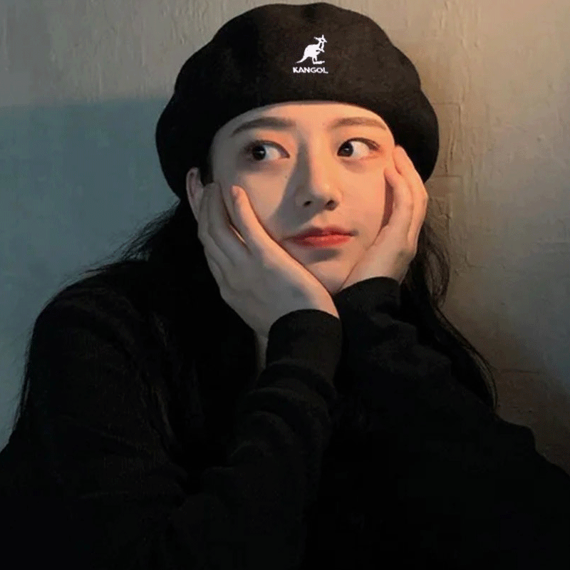 LL Cool J Hat  Kangaroo Reverse Wear Wool Beret Female Autumn and Winter British Retro Easy Matching Forward Hat