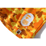 A Ape Print Shorts Orange Camouflage Cotton Shorts Men Teenagers Student Cropped Shorts