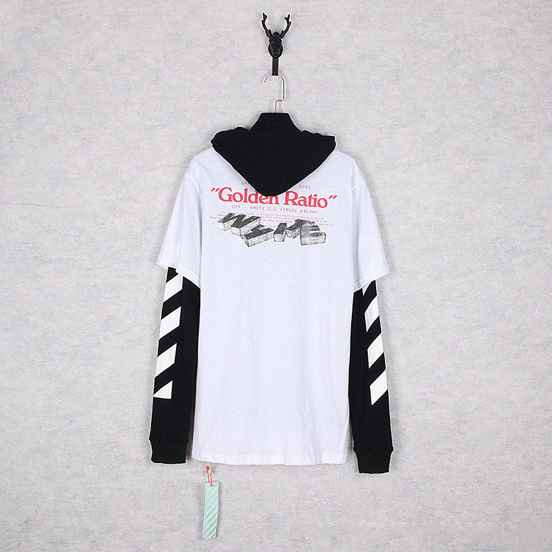 Autumn Men'S Large Size Loose Long Sleeve Fake Two Pieces Pullover Hoodie