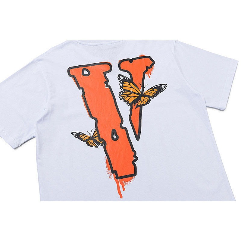 Vlone Spring and Summer Letters Men's and Women's round Neck Short Sleeve Tshirt